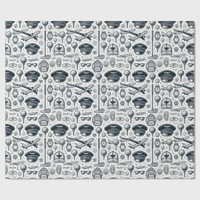 Golf Pilot tema med flygplan Presentpapper (Platt)