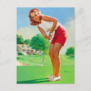 Golf Pin Up Vykort