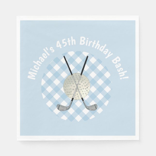 Golf Play Blue White Preppy Land Klubb Pappersservett (Framsidan)