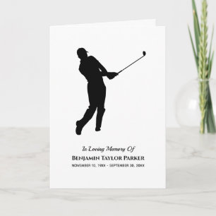 Golf Player Bereavement Sympathy Funeral Memorial Tack Kort