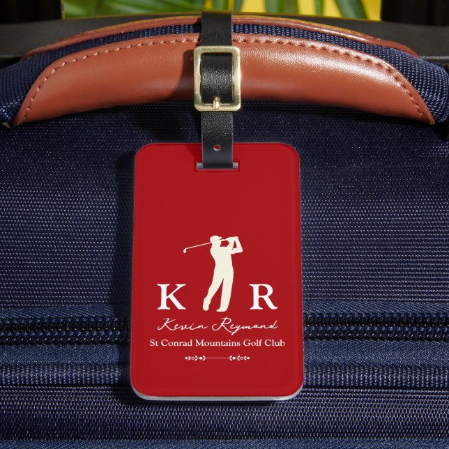 Golf Player Classic Red Golfers Bagagebricka (Framsida Insitu 2)