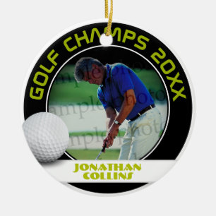 Golf Player-foto   Golf Champs 20XX Julgransprydnad Keramik