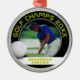 Golf Player-foto   Golf Champs 20XX Julgransprydnad Metall