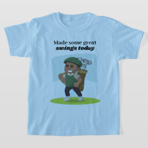 Golf Player gjorde några Underbara svingor blå T Shirt