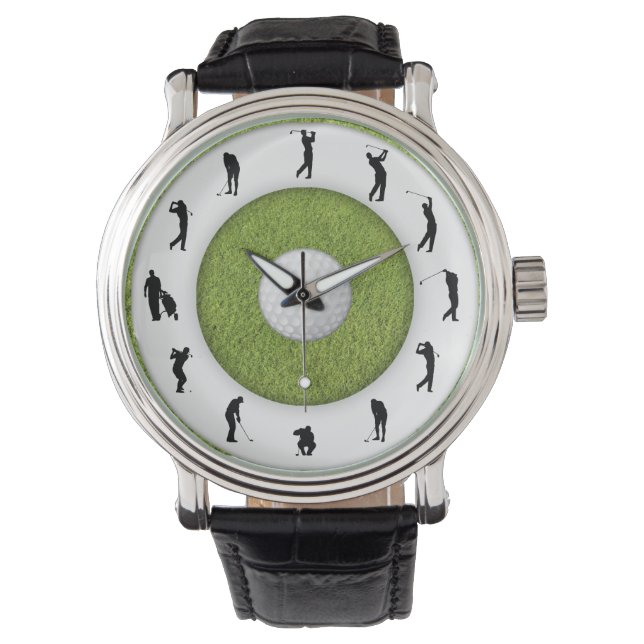 Golf Player Golfer Grass Design Watch Armbandsur (Framsida)