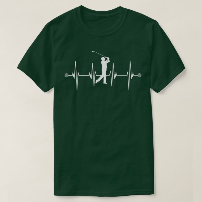 Golf Player Heartslag-Grönt T Shirt (Design framsida)