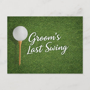 Golf Pojkvän tematiserad på grönt gräs Vykort