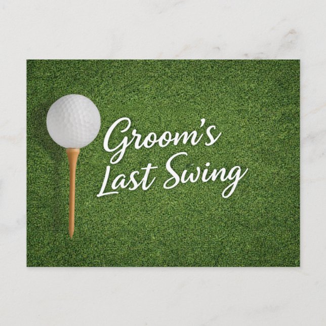 Golf Pojkvän tematiserad på grönt gräs Vykort (Framsida)