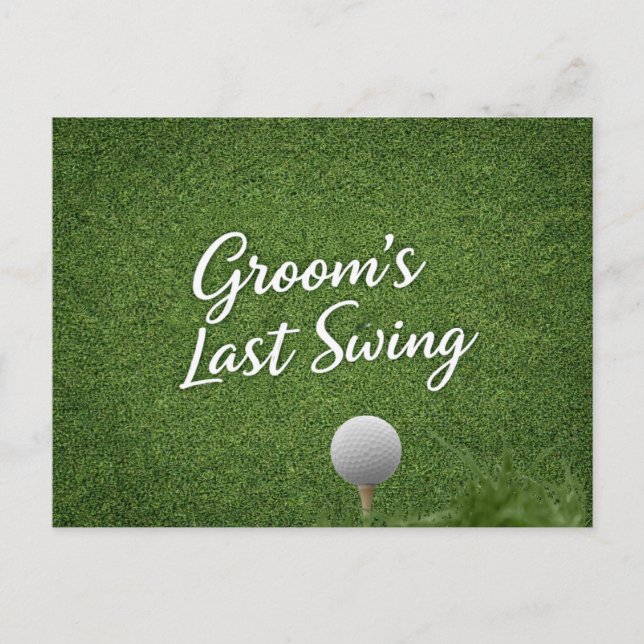 Golf Pojkvän tematiserad på grönt gräs Vykort (Framsida)