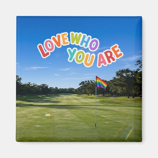Golf Pride på golfbana regnbågstema Magnet (Framsidan)