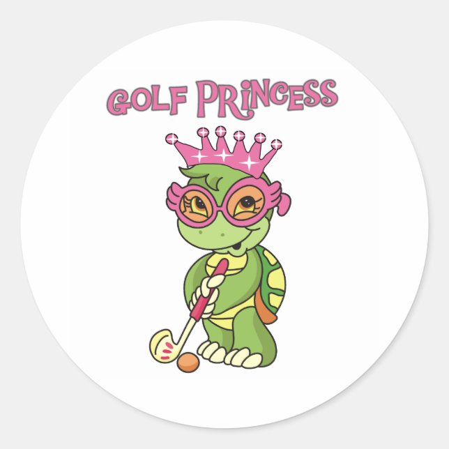 Golf Princess Runt Klistermärke (Framsida)