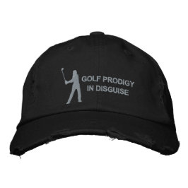 Golf Prodigy in Disguise Funny Golf Design Broderad Keps