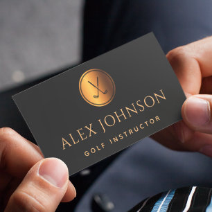 Golf Professionell Instructor Pro Golfer Guld Blac Visitkort