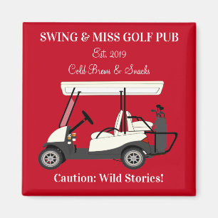 Golf Pub Golf Cart Beer & Snacks Vild Story Magnet