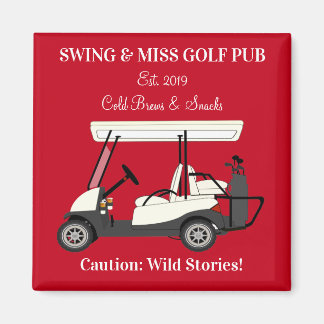 Golf Pub Golf Cart Beer & Snacks Vilder Magnet
