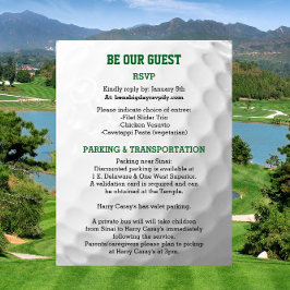 Golf Pub Mitzvah Guest-informationskort Meddelande