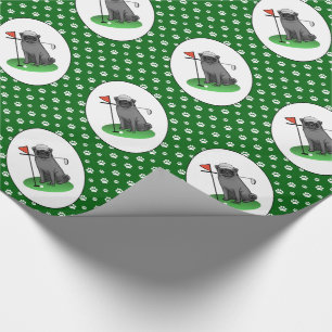 Golf Pug Pay Golf (svart) Cute Hund Funny Presentpapper