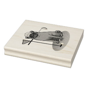 Golf Pug Pay Golf (svart) Cute Hund Funny Stämpel