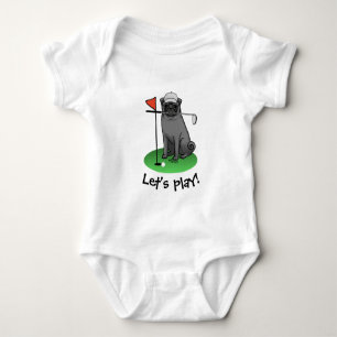 Golf Pug Pay Golf (svart) Cute Hund Funny T Shirt