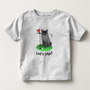 Golf Pug Pay Golf (svart) Cute Hund Funny T Shirt