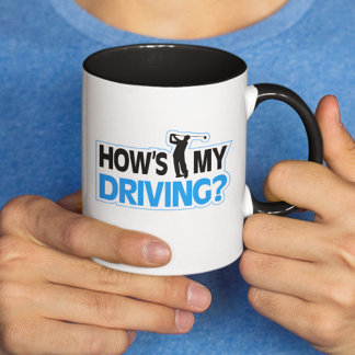 Golf Pun Mugg - Hur går det för min körning?