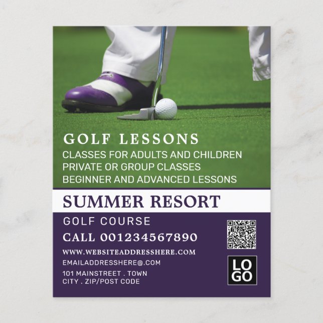 Golf Putt, GoIf Lesson Advertising Flyer (Framsidan)