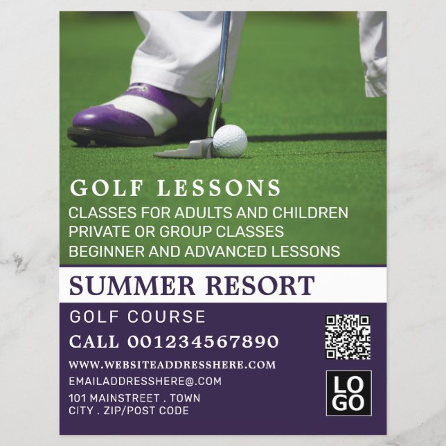 Golf Putt, GoIf Lesson Advertising Flyer (Framsidan)