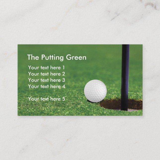 Golf Putting Green Golfboll Visitkort (Framsida)