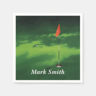 Golf putting green med namn  pappersservett