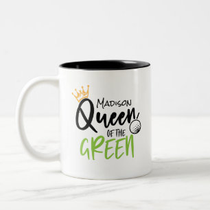 Golf Queen of the Grönt Funny Modern Personlig Två-Tonad Mugg