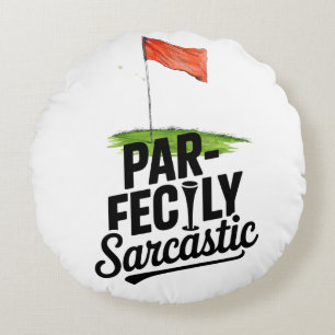 Golf Quotes Motivation Funny för Golfer Rund Kudde