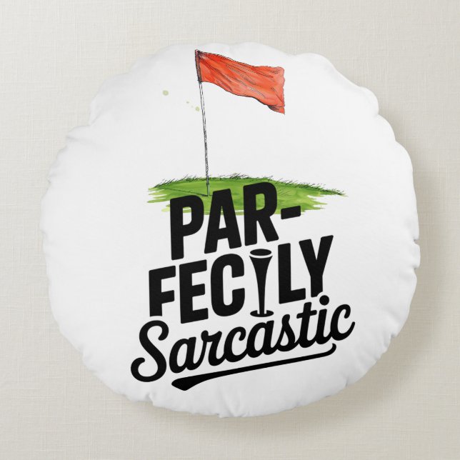 Golf Quotes Motivation Funny för Golfer Rund Kudde (Framsidan)