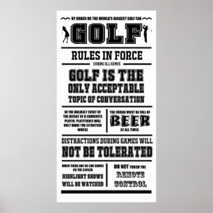 Golf Regler-utskrift Poster