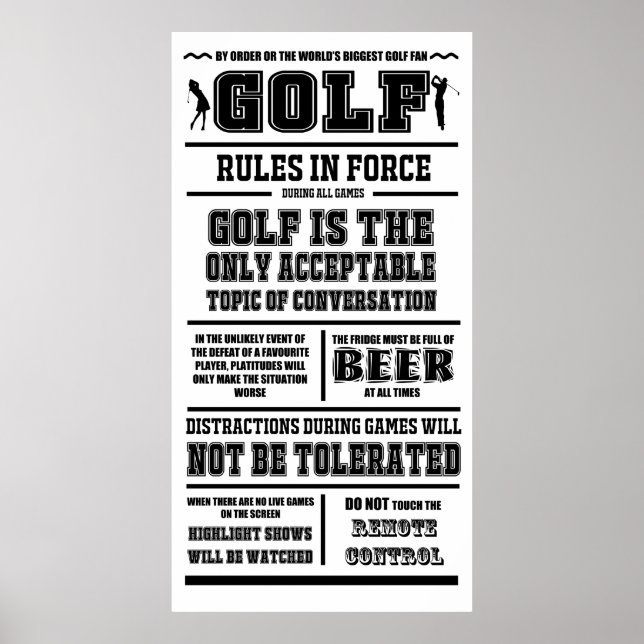 Golf Regler-utskrift Poster (Framsidan)