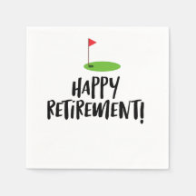 Golf Retire Lycklig Pension med golf flagga