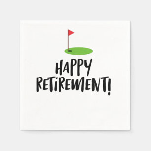 Golf Retire Lycklig Pension med golf flagga Pappersservett