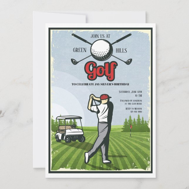 Golf Retro Inbjudan (Framsida)