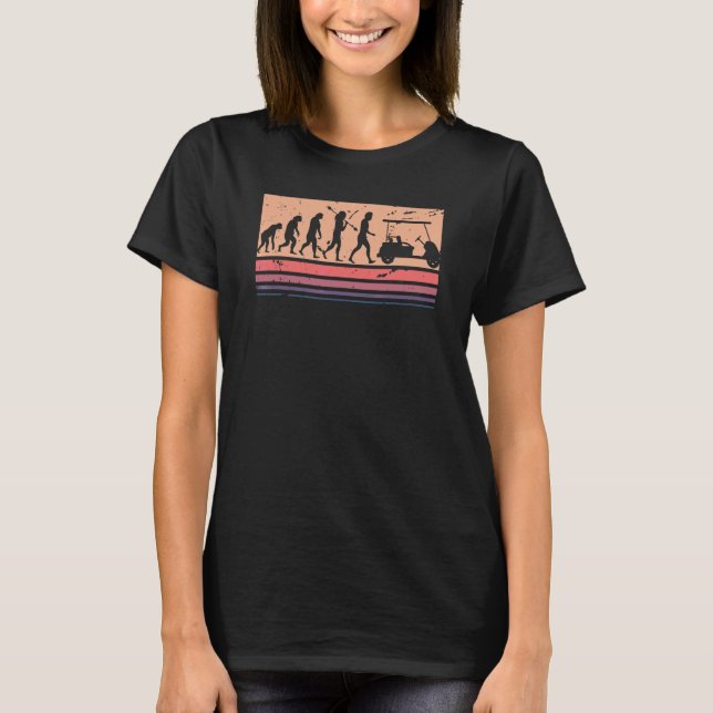 Golf Retro Stil Evolution Av Människa T Shirt (Framsida)