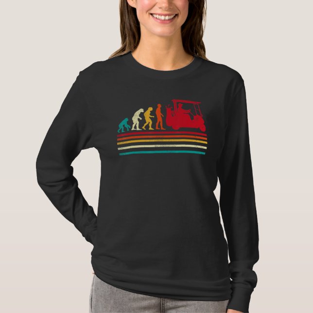 Golf Retro Stil, människans utveckling T Shirt (Framsida)