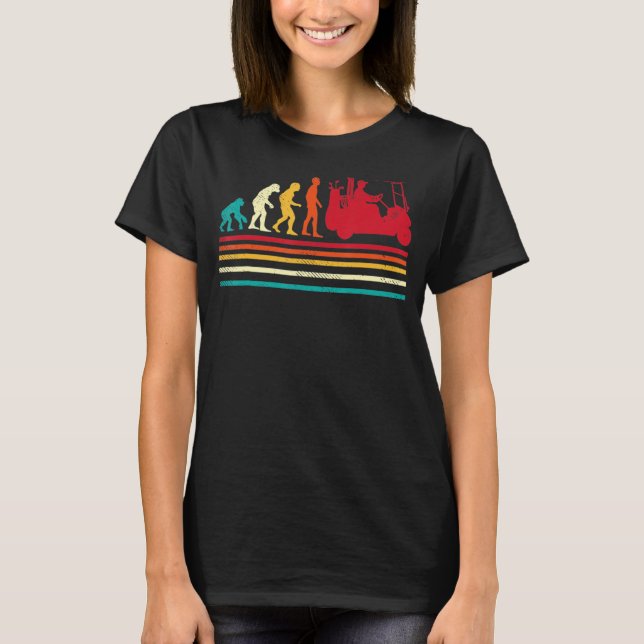 Golf Retro Stil, människans utveckling T Shirt (Framsida)