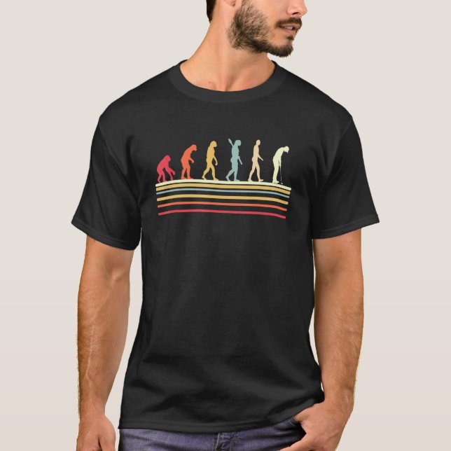 Golf Retro Stil, människans utveckling T Shirt (Framsida)
