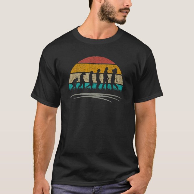 Golf Retro Stil, människans utveckling T Shirt (Framsida)