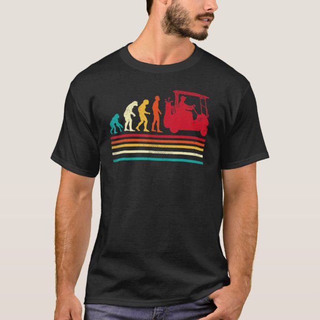 Golf Retro Style Evolution Of Man T Shirt (Framsida)