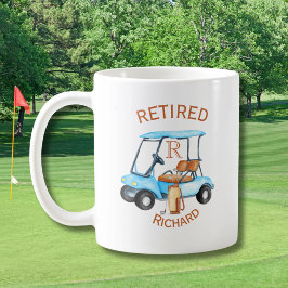 Golf Retrött Monogram Namn Kaffemugg