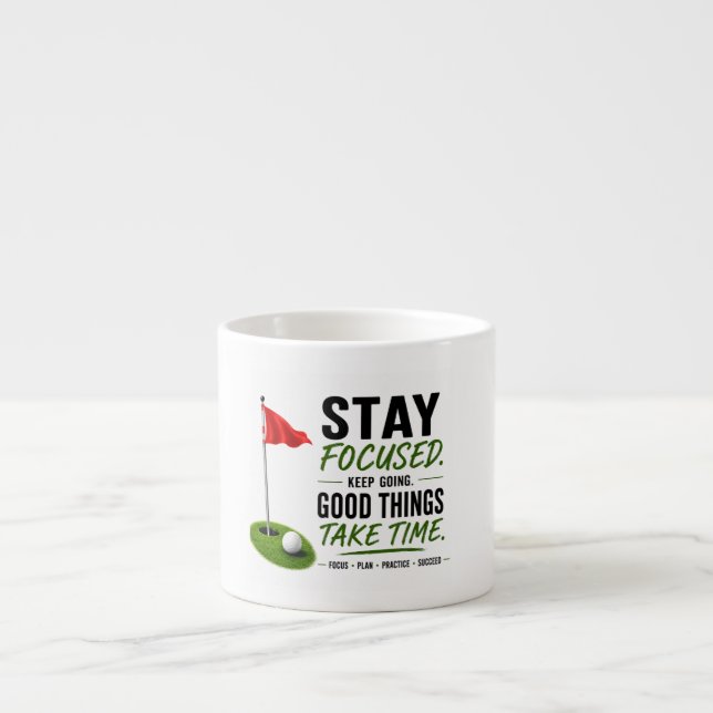 Golf Röd Flagga Golf Livsstil Typografi Design  Espressomugg (Framsidan)