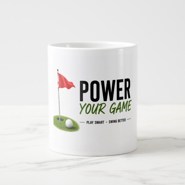 Golf Röd Flagga Golf Livsstil Typografi Design  Jumbo Mugg (Framsidan)