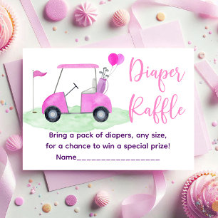 Golf Rosa Girl Baby Shower Raffle Tilläggskort