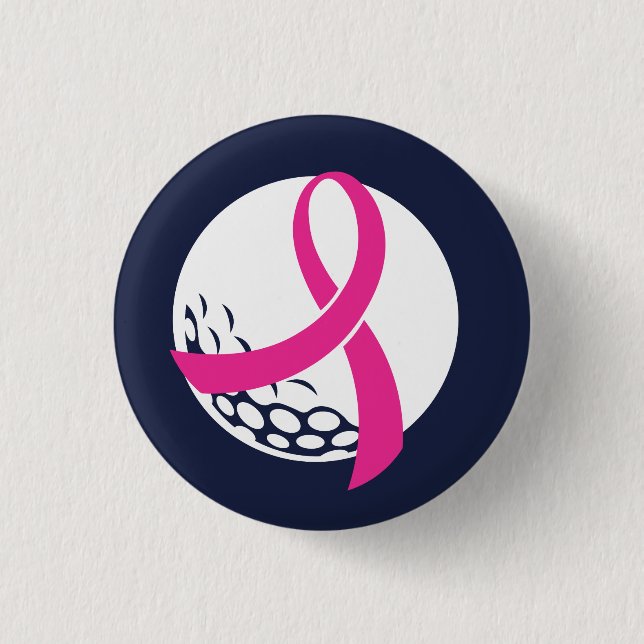 Golf Rosa Ribbon Breast Cancer Awareness Knapp (Framsida)