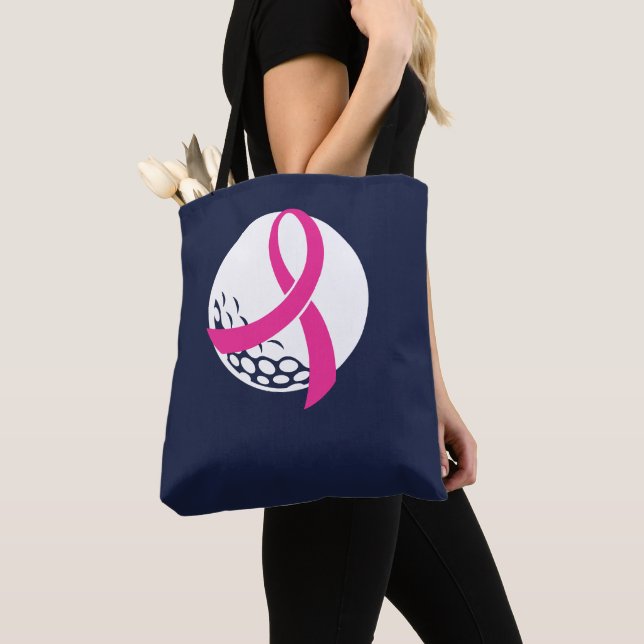Golf Rosa Ribbon Breast Cancer Awareness Tygkasse (Närbild)