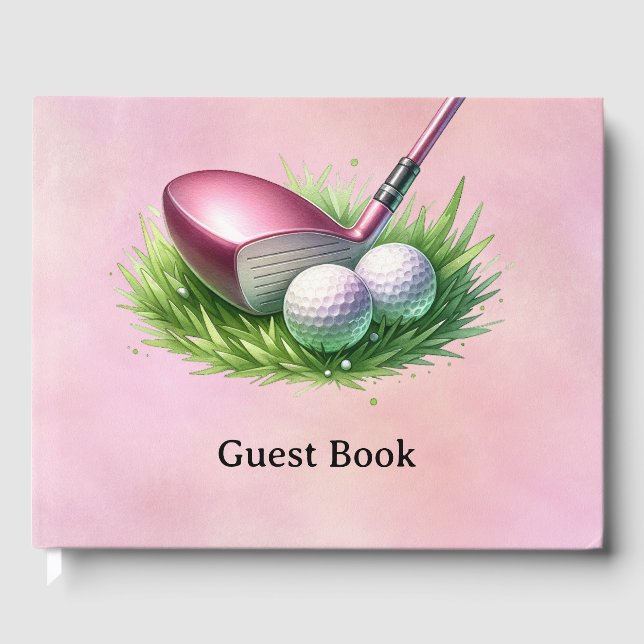 Golf-Rosa tema Gästböcker (Framsida)